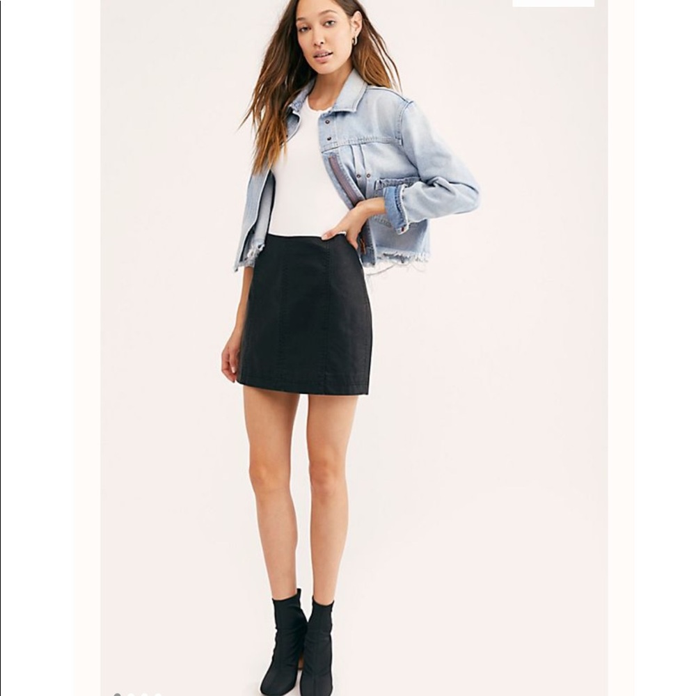 Free people mini vegan leather skirt